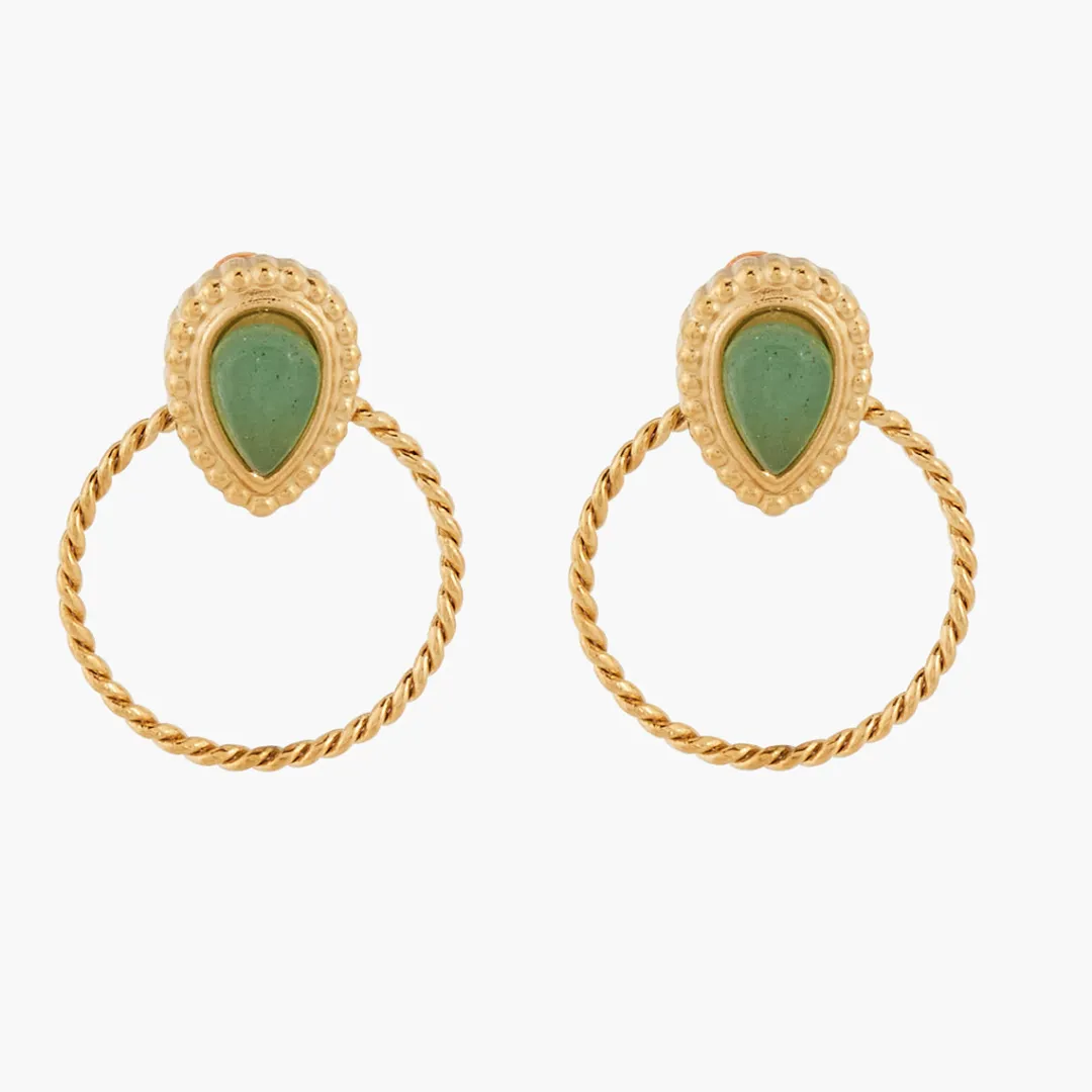 Outlet Boucles d'oreilles anneaux Acier Inoxydable - doré et vert Boucles D’Oreilles | Boucles D'Oreilles