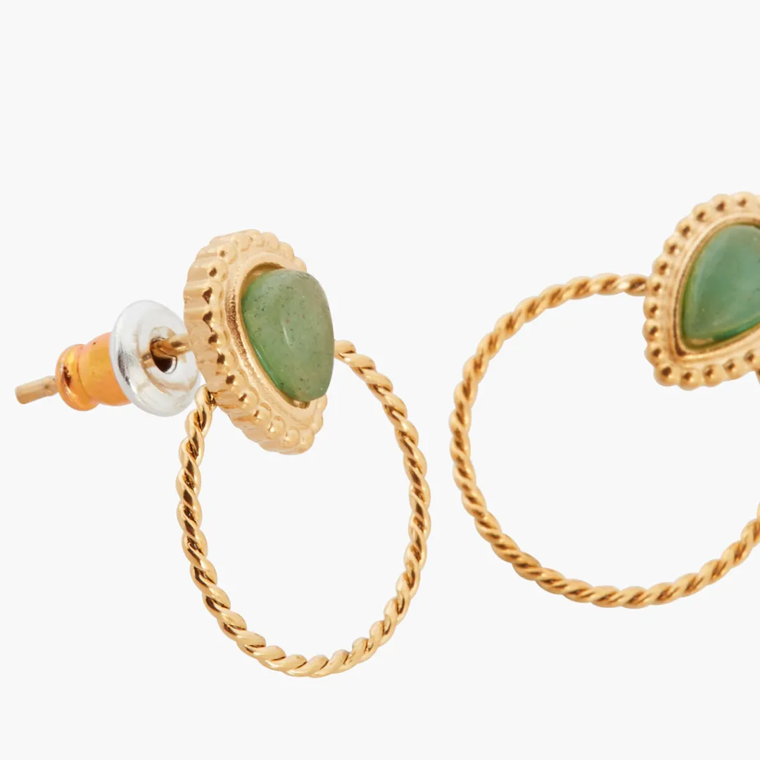 Outlet Boucles d'oreilles anneaux Acier Inoxydable - doré et vert Boucles D’Oreilles | Boucles D'Oreilles
