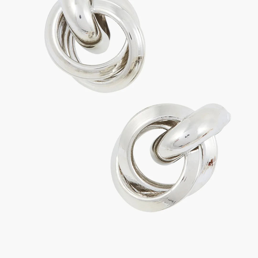 Cheap Boucles d'oreilles cercles entrelacés City Azur Boucles D'Oreilles