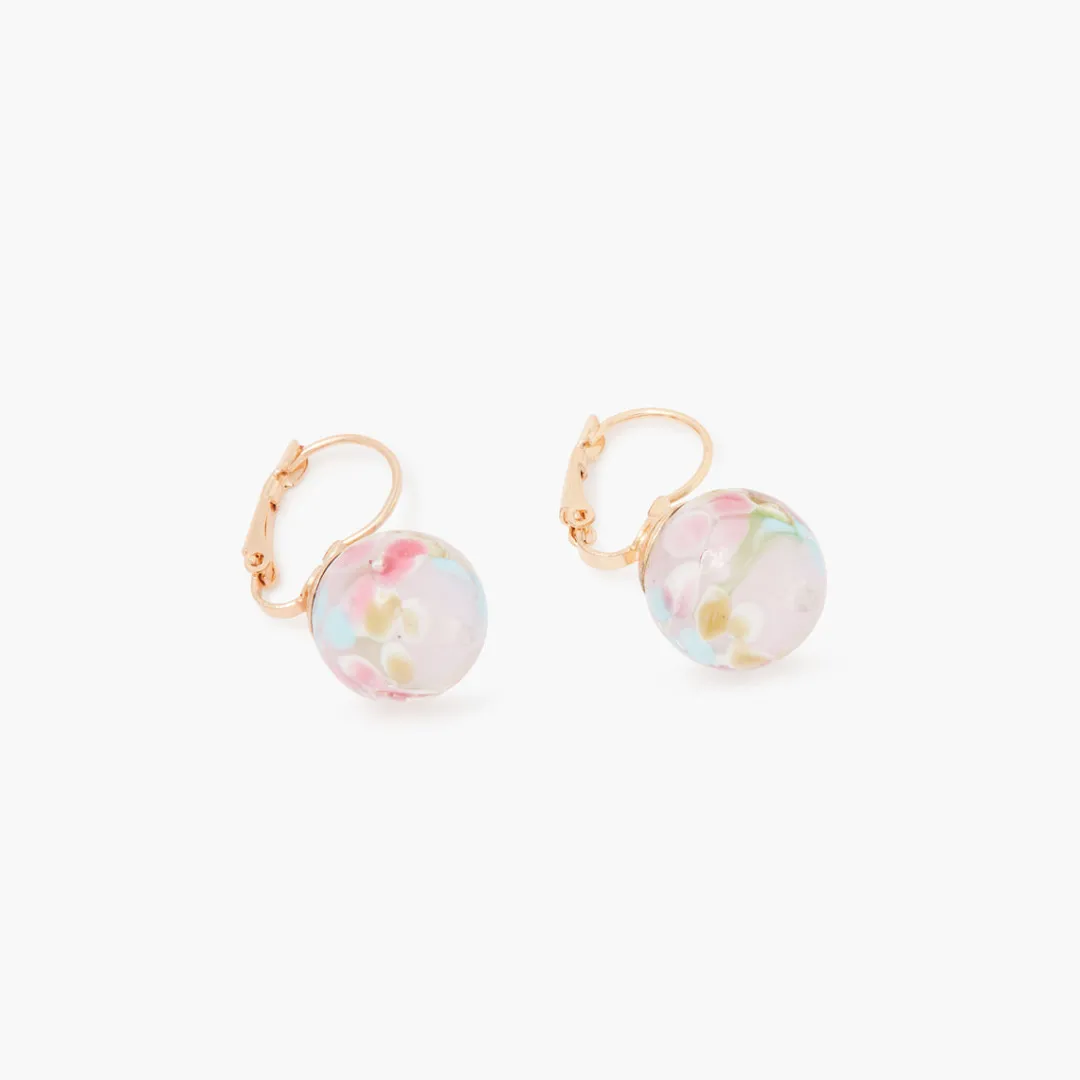 Store Boucles d'oreilles dormeuse avec boule en verre Boucles D'Oreilles