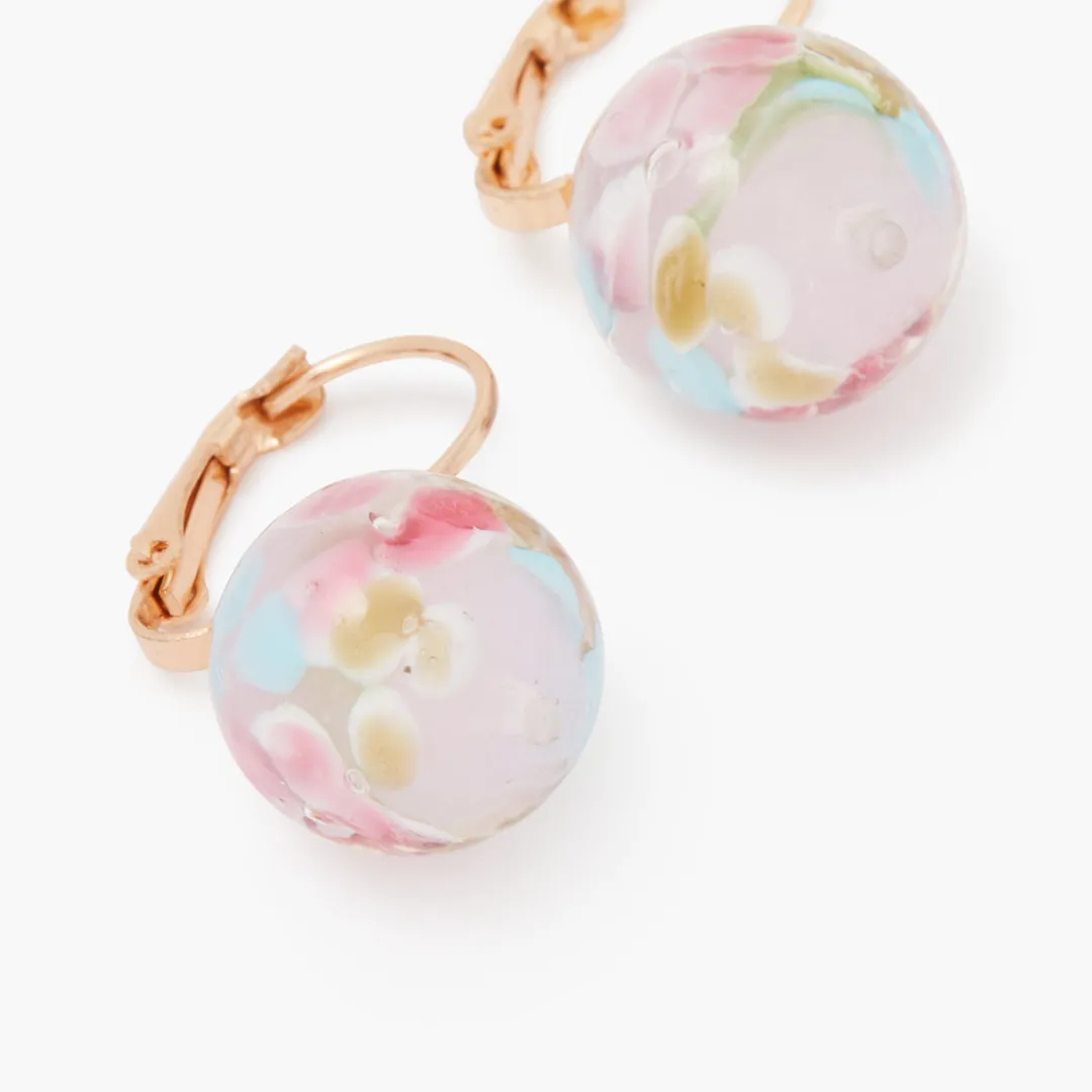 Store Boucles d'oreilles dormeuse avec boule en verre Boucles D'Oreilles