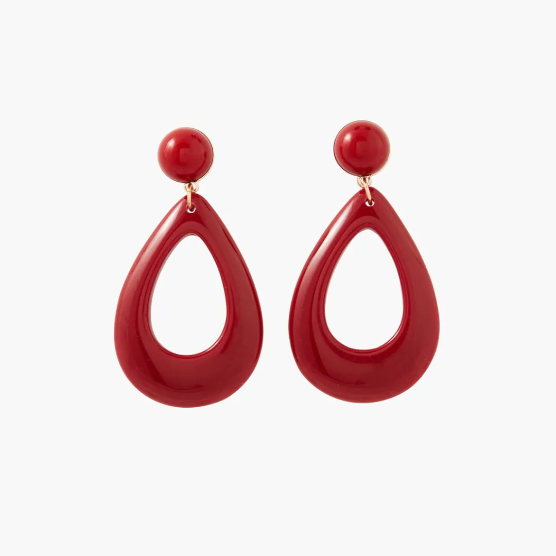 Flash Sale Boucles d'oreilles gouttes en résine rouge Boucles D'Oreilles