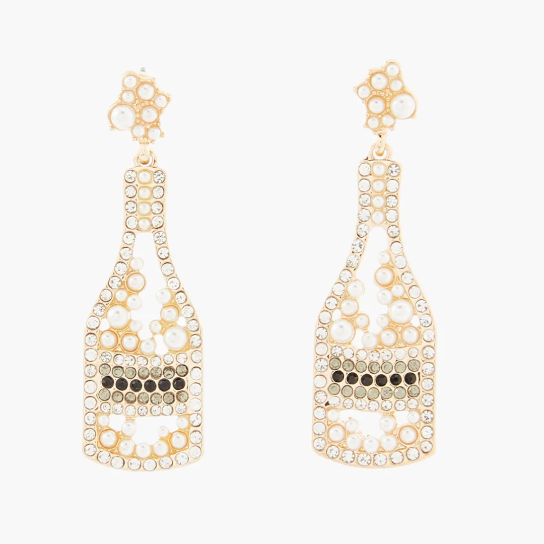 Shop Boucles d'oreilles Noël bouteilles champagne Boucles D'Oreilles