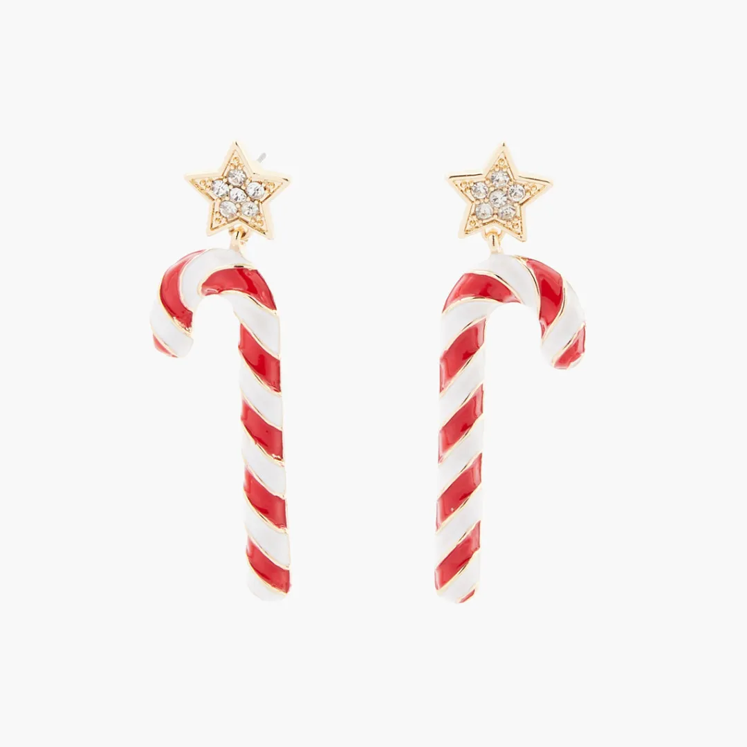 Hot Boucles d'oreilles Noël sucre d'orge Boucles D'Oreilles