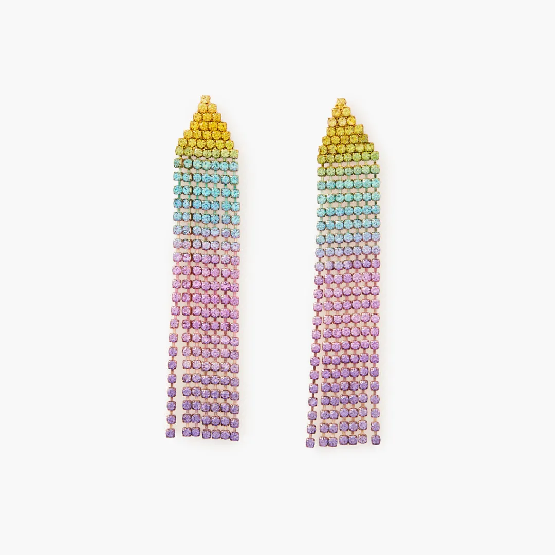 New Boucles d'oreilles pendantes à strass multicolore Boucles D'Oreilles