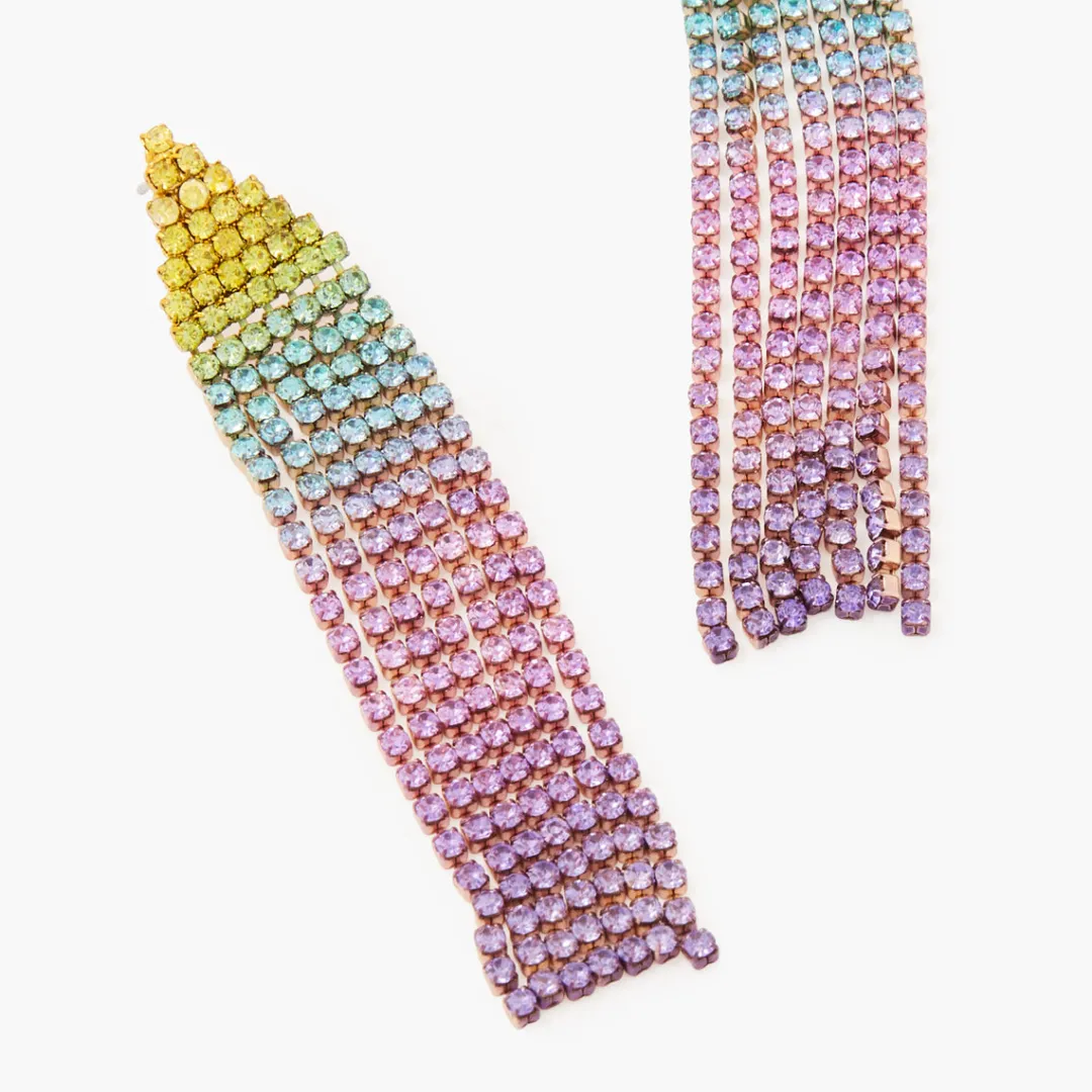 New Boucles d'oreilles pendantes à strass multicolore Boucles D'Oreilles