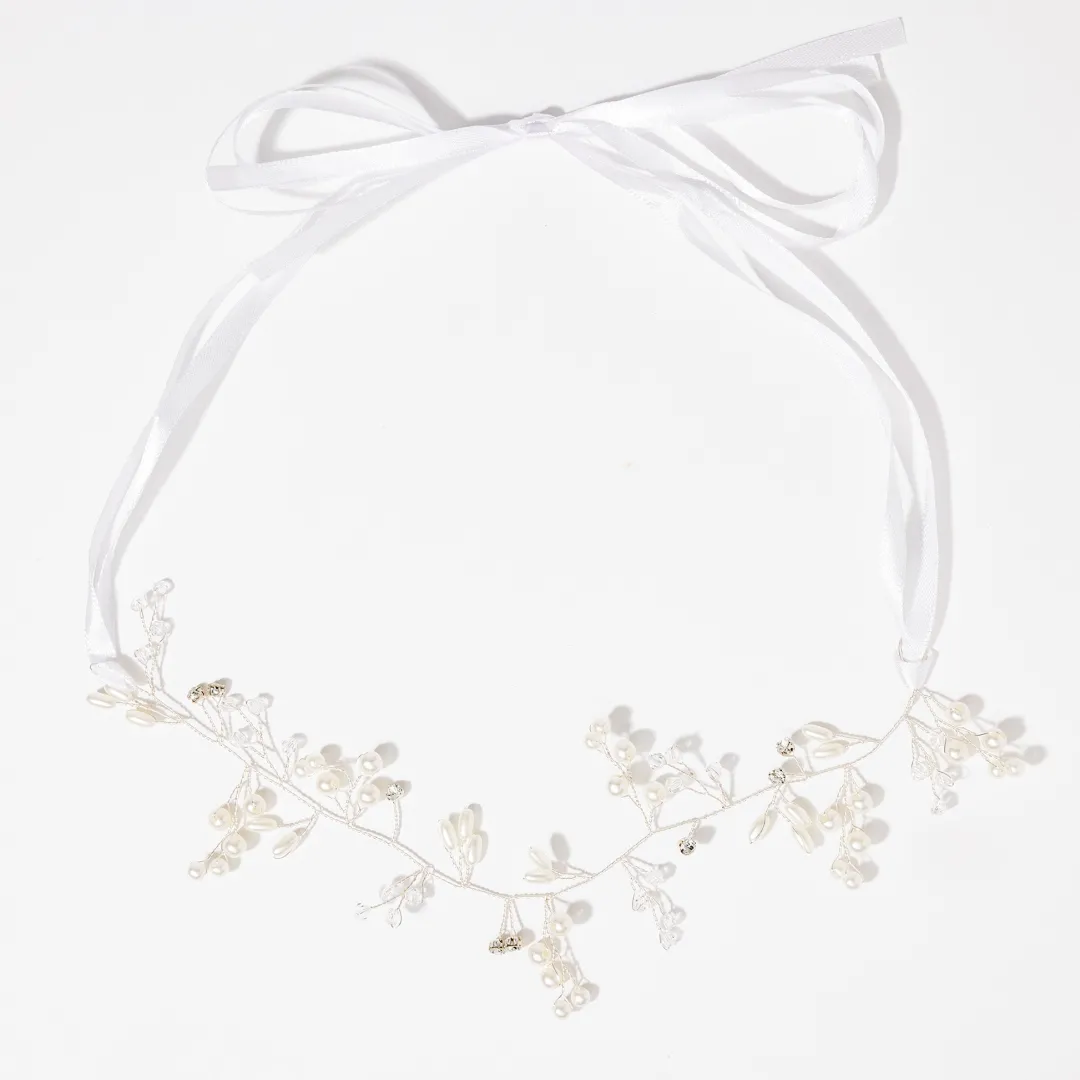 Cheap Couronne de fleur en ruban - blanc Cérémonie