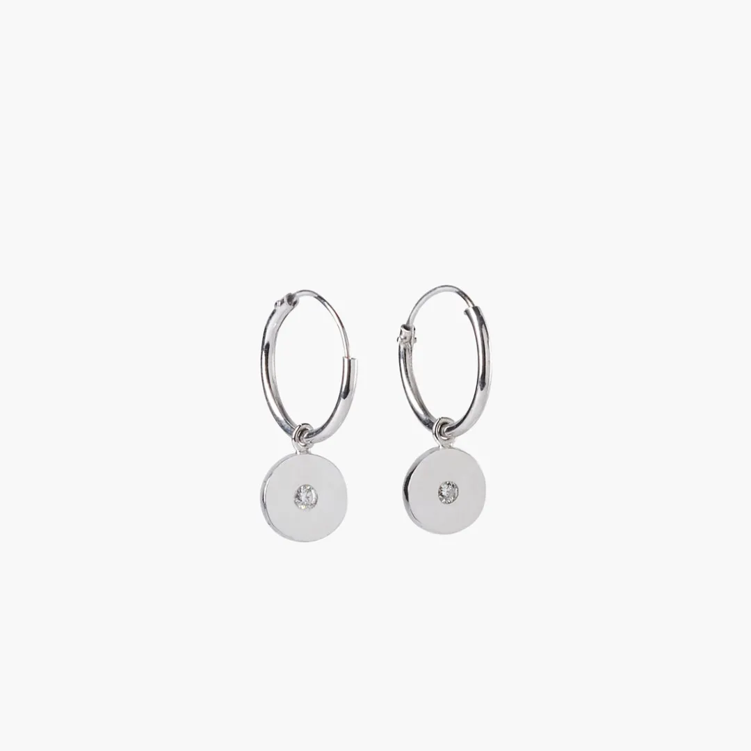 Outlet Créoles Argent Garanti Diamant Boucles D'Oreilles | Boucles D'Oreilles