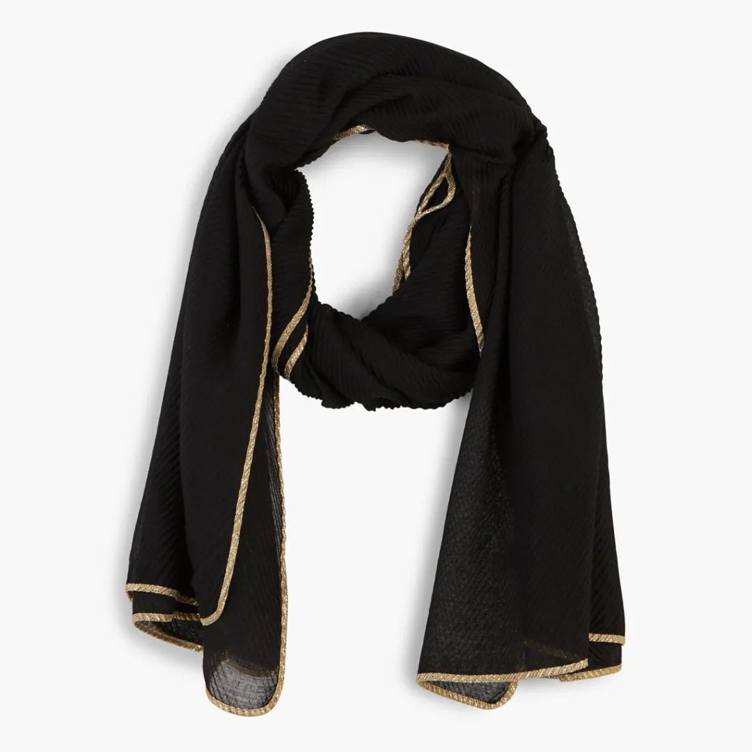 Clearance Foulard plissé bord foil Foulards