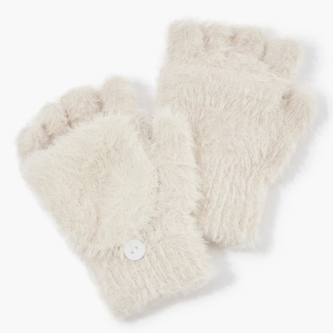 Outlet Gants-mitaines blancs Gants