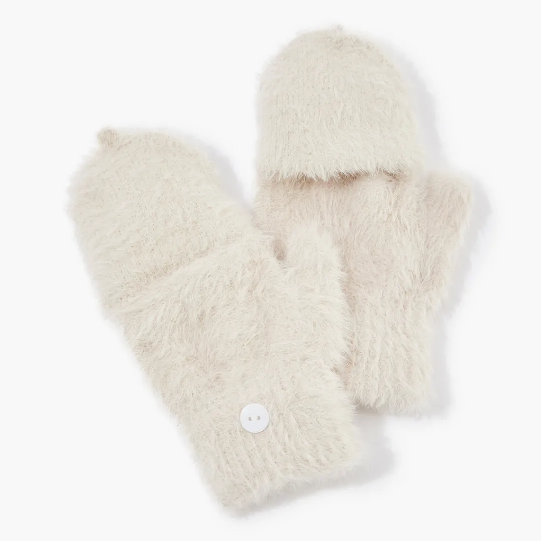 Outlet Gants-mitaines blancs Gants