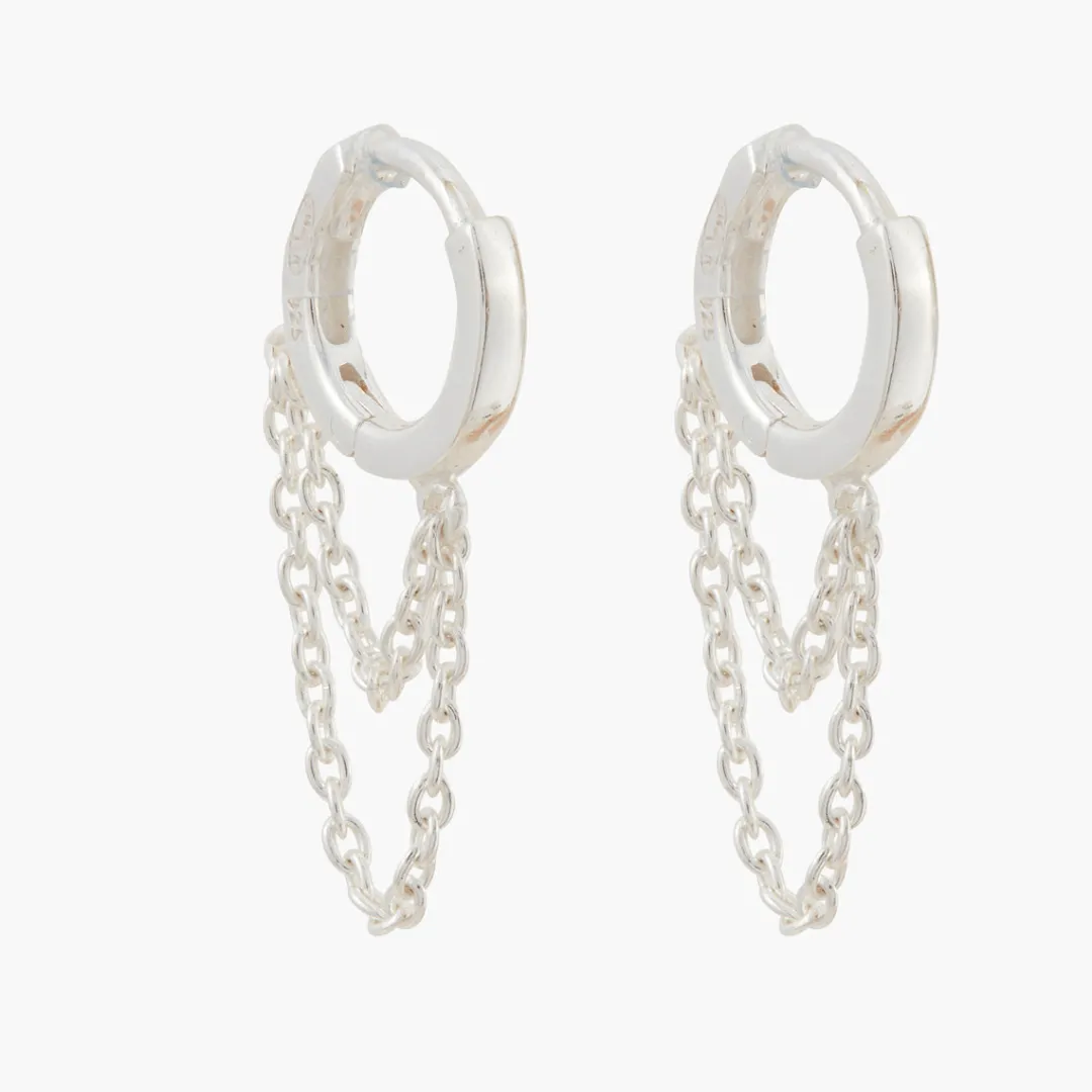 Best Sale Mini-créoles chaîne Argent Garanti Boucles D'Oreilles | Boucles D'Oreilles