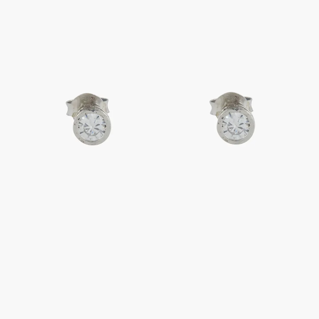 Store Puces d'oreilles Argent Garanti et zirconium - argenté Boucles D'Oreilles | Boucles D'Oreilles