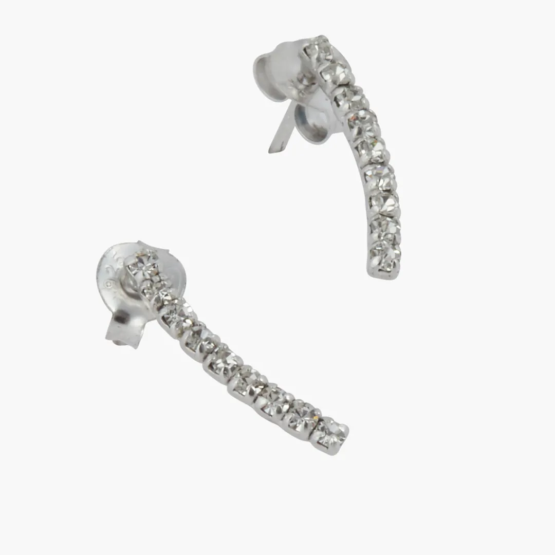 Online Puces d'oreilles barre strass Argent Garanti Silver Idol Boucles D'Oreilles | Boucles D'Oreilles