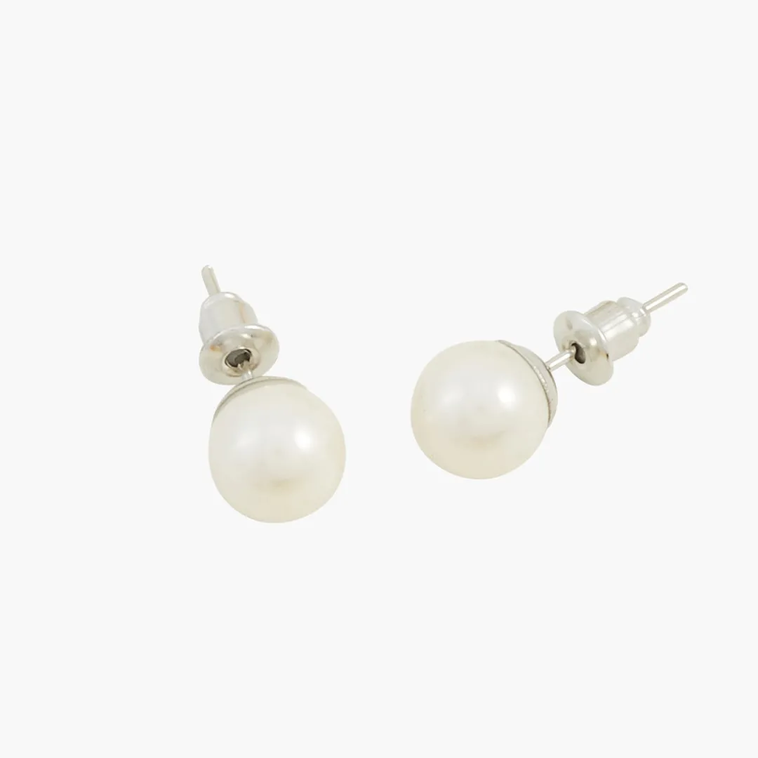 Cheap Puces d'oreilles perle 8mm Boucles D'Oreilles