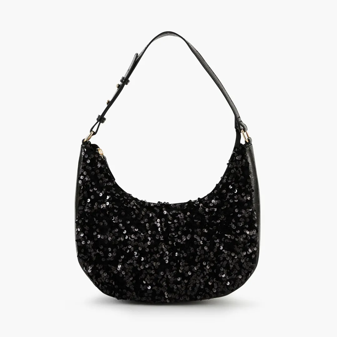 Best Sac porté épaule noir à sequins Sacs Porté Épaule