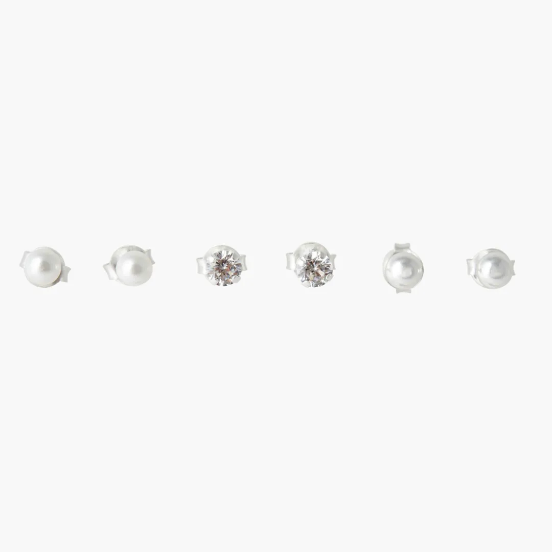 Fashion Set 3 puces d'oreilles fantaisie Argent Garanti Boucles D'Oreilles | Boucles D'Oreilles