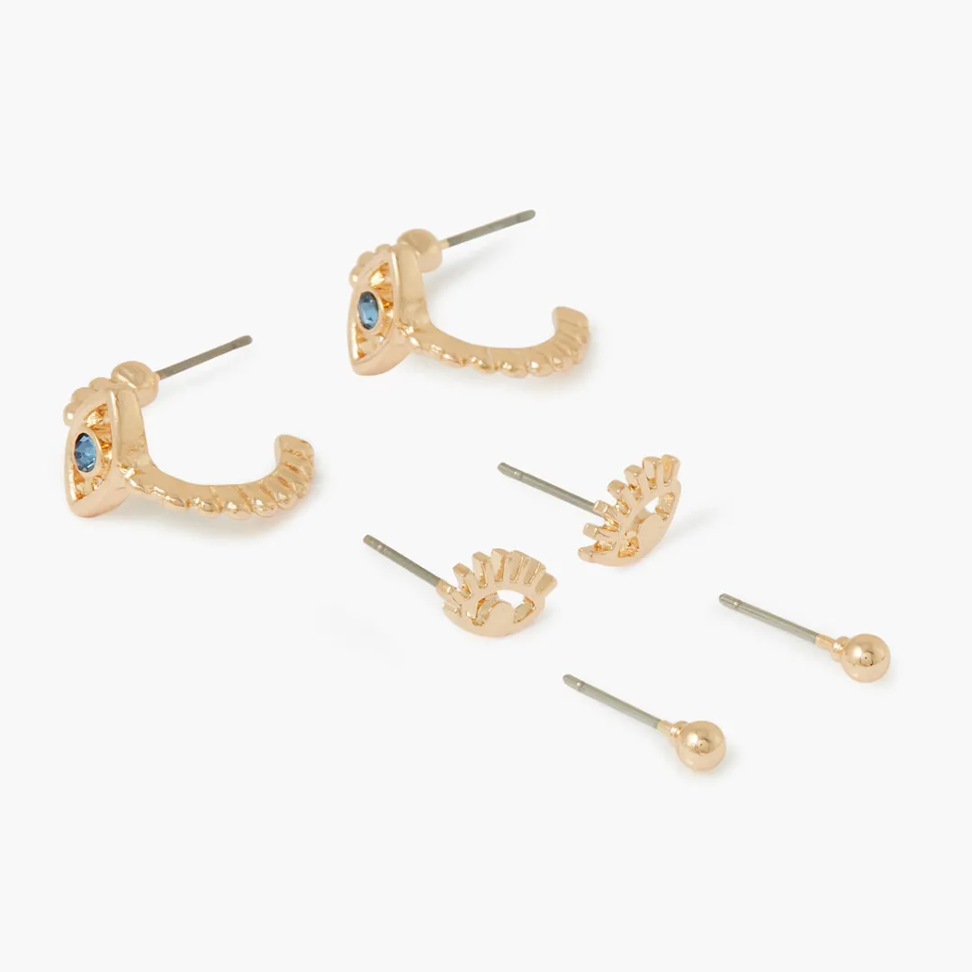 Store Set de 3 boucles d'oreilles oeil Boucles D'Oreilles