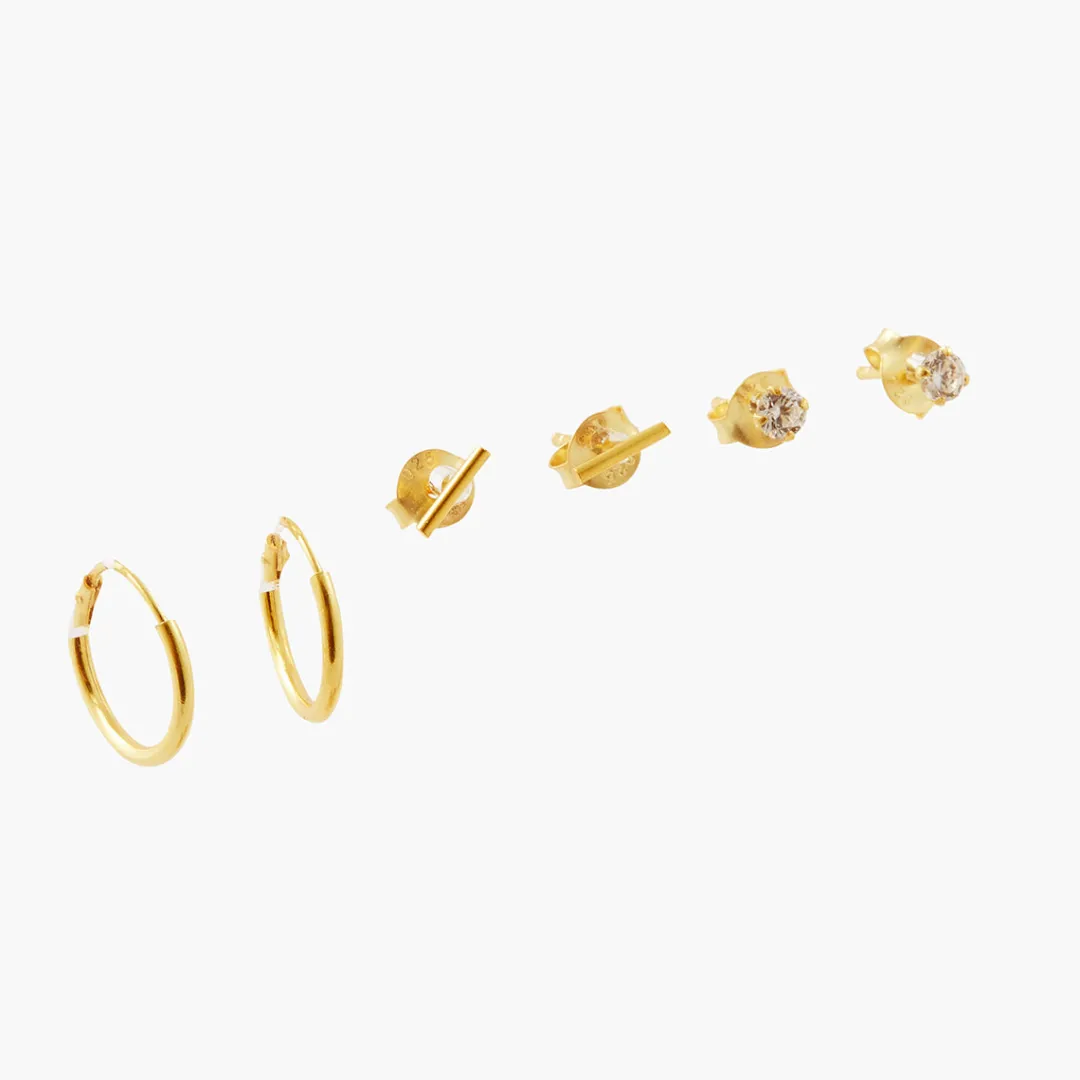 New Set de 3 paires de boucles d'oreilles assortie Argent Garanti Boucles D'Oreilles | Boucles D'Oreilles