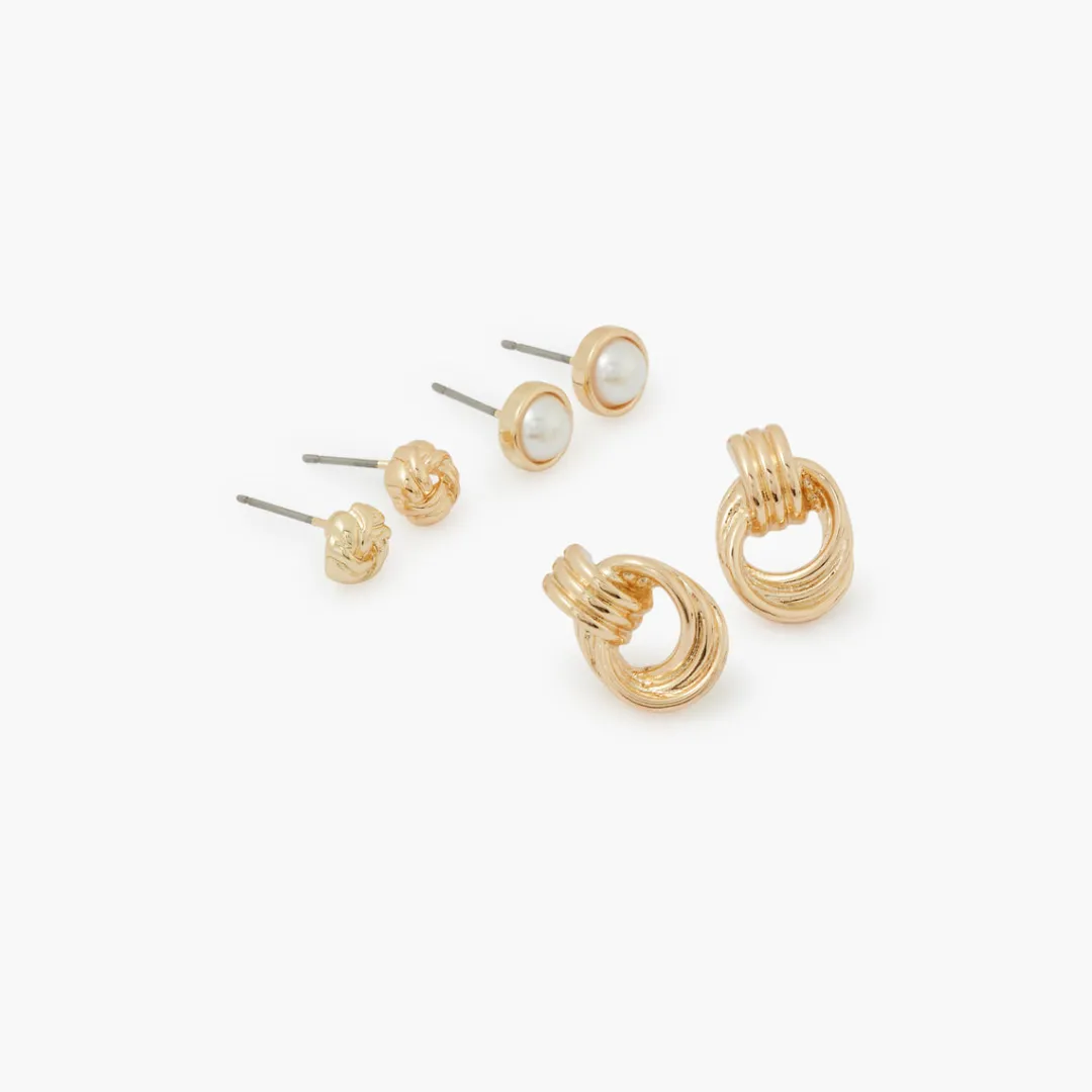 New Set de 3 puces d'oreilles Boucles D'Oreilles