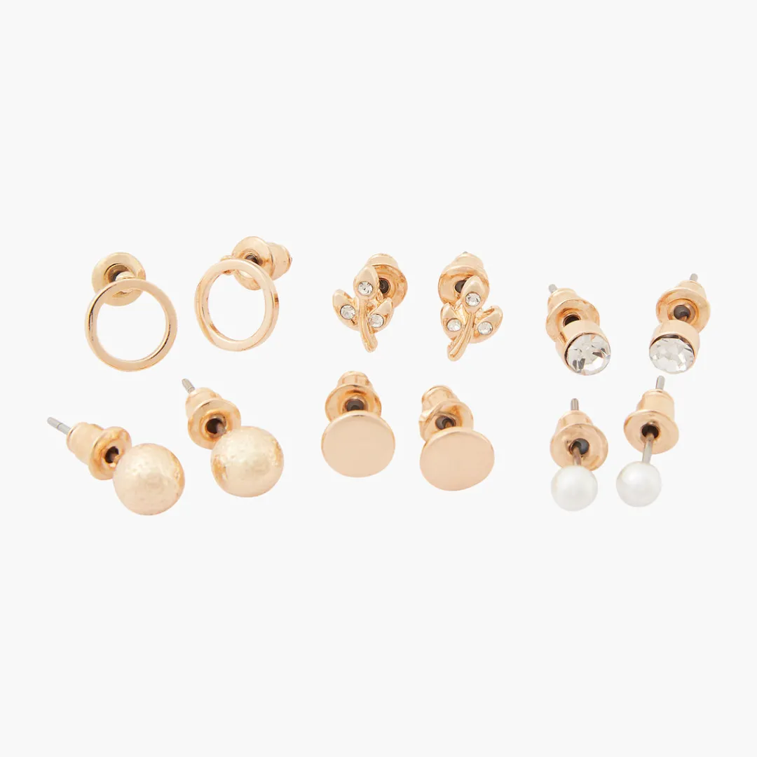 Cheap Set de 6 puces d'oreilles assorties Boucles D'Oreilles