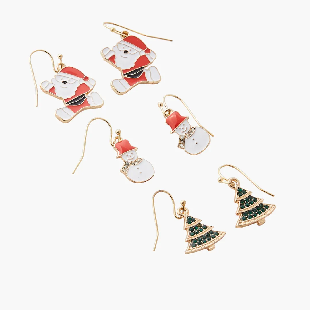 New Set de boucles d'oreilles pendantes doré Crazy Xmas Boucles D'Oreilles